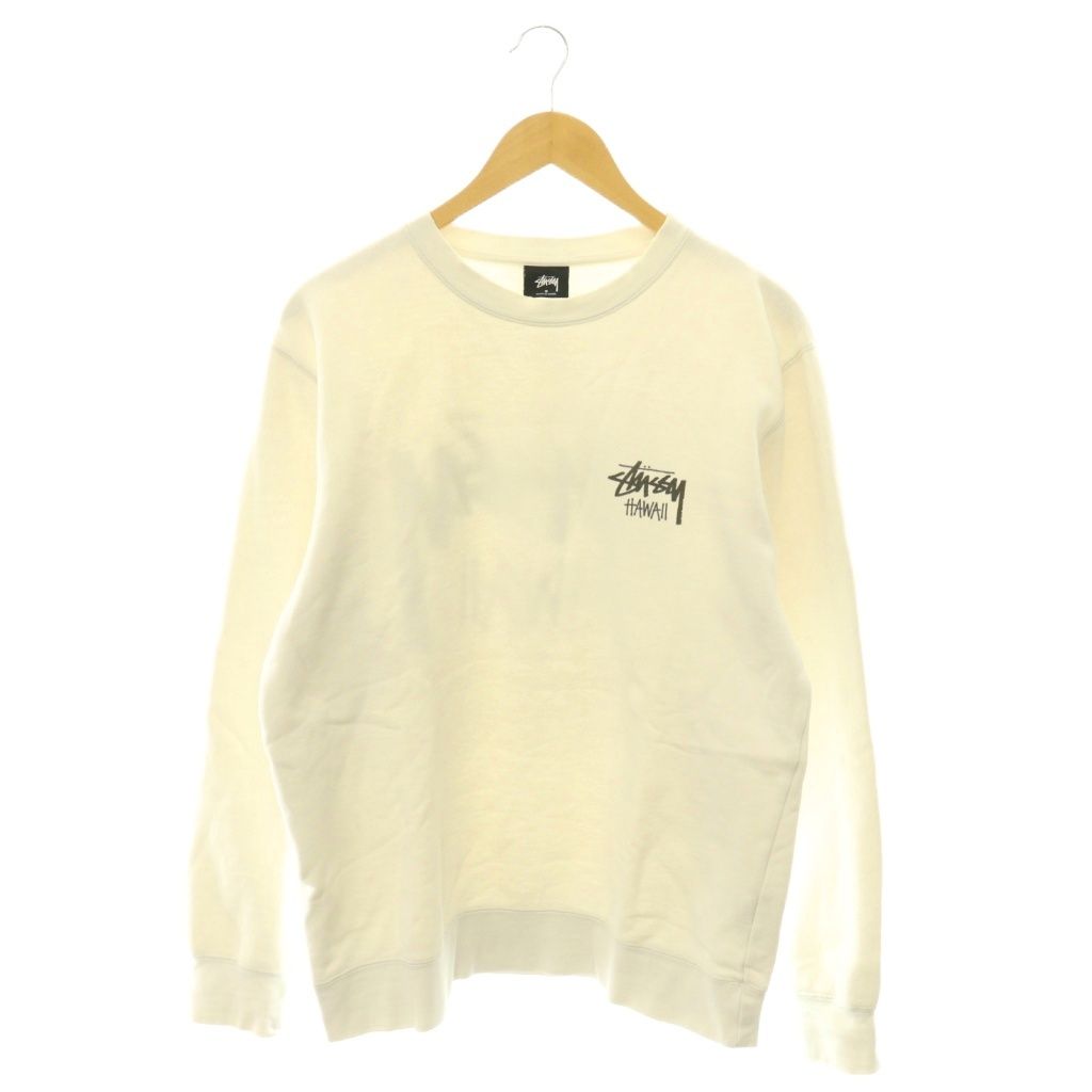 ステューシー STUSSY HAWAII ロゴスウェット プルオーバー 長袖 S ホワイト /HK ■OS ■SH