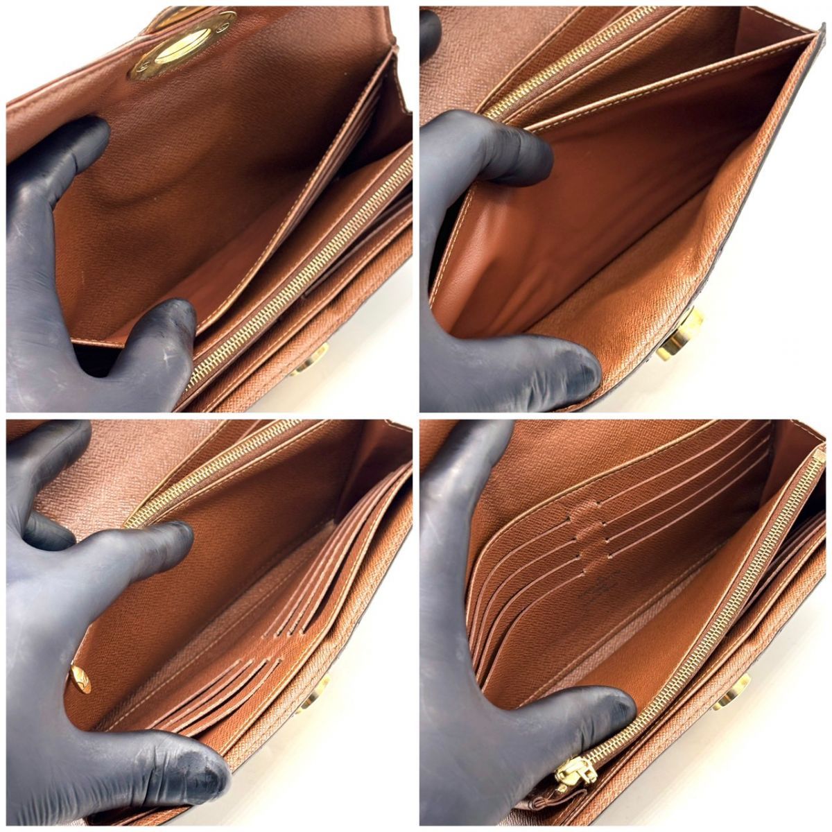 【時を重ねた艶を纏う】　LOUIS VUITTON　長財布 モノグラム ポルトフォイユ ボエシ ターンロック ヌメ革 ゴールド金具 16カード　ブラウン｜長財布