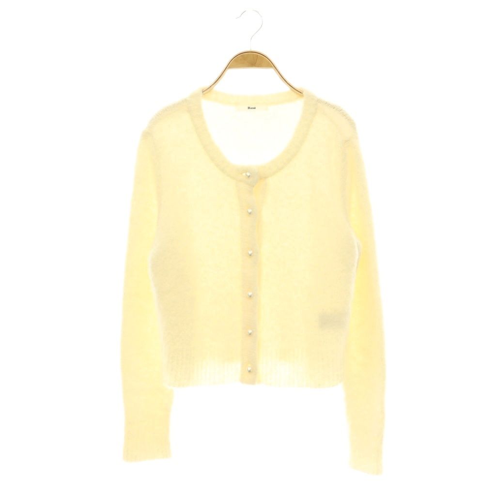 Rene カーディガン ホワイト パール 美品✨ルネ Rene ダブルジップ