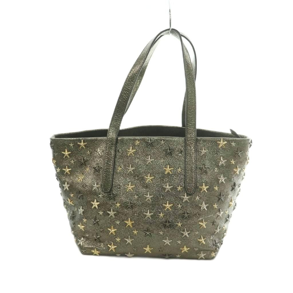 ジミーチュウ JIMMY CHOO スタッズ ハンドバッグ メタリックレザー
