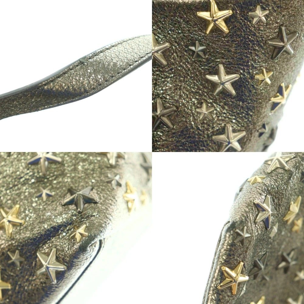 ジミーチュウ JIMMY CHOO スタッズ ハンドバッグ メタリックレザー
