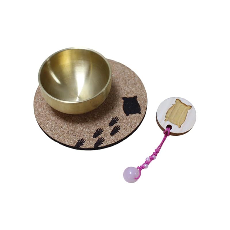 【新品】 ハムスター 鳥 うさぎ おりんセット 小動物 仏具 ペット仏具 ペット供養 コルク製 おりんマットローズクォーツりん打ち (ハムスター)