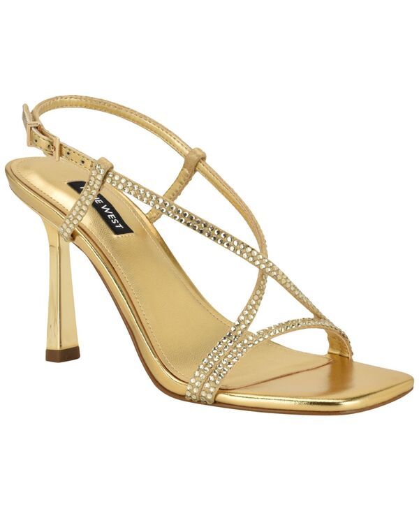 ナインウェスト レディース シューズ サンダル Nine West Womens Vallanh Embellished Strappy Stiletto Sandals Gold Rhineston