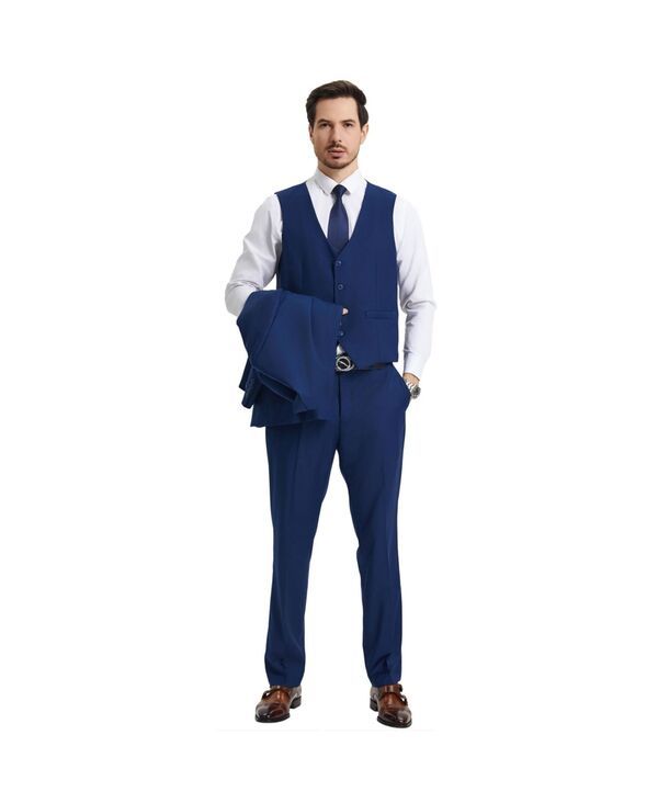 ステイシーアダムス メンズ アウター ジャケット・ブルゾン パンツ トール ベスト ジャケット Stacy Adams Big Tall HybridFit 3pc Notch Lapel Suit
