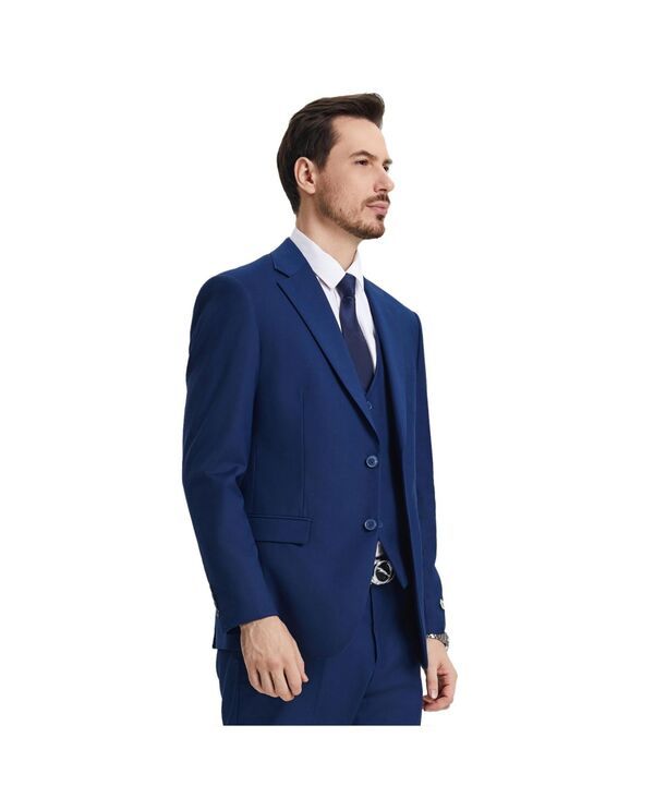 ステイシーアダムス メンズ アウター ジャケット・ブルゾン パンツ トール ベスト ジャケット Stacy Adams Big Tall HybridFit 3pc Notch Lapel Suit