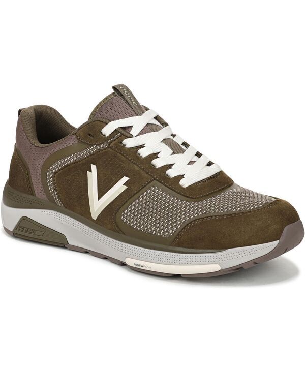 バイオニック メンズ シューズ スニーカー ニット Vionic Mens Walk Strider Knit Walking Shoes Dark olive knitsuede オリーブ
