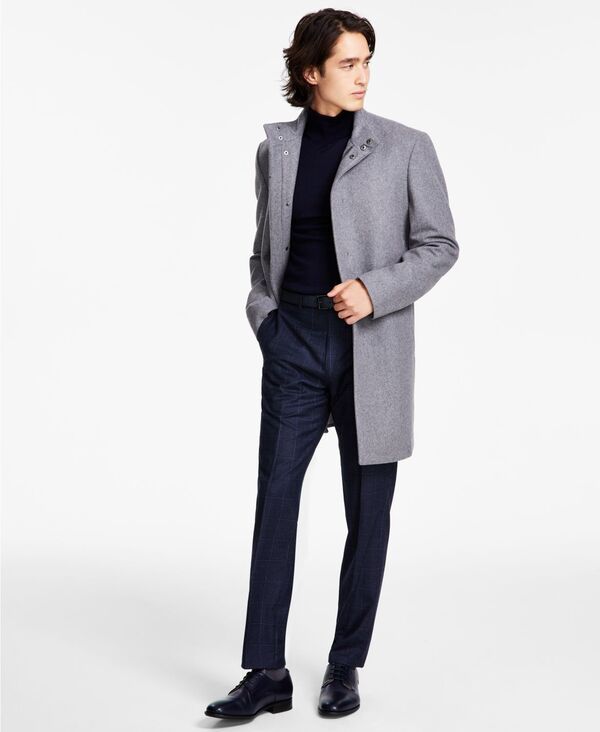 カルバンクライン メンズ アウター ジャケット・ブルゾン コート Calvin Klein Mens Mayden SlimFit Overcoat Grey グレー