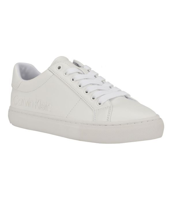 カルバンクライン レディース シューズ スニーカー レース Calvin Klein Womens Camzy Round Toe LaceUp Casual Sneakers White ホワイト