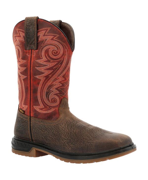 ロッキー メンズ シューズ ブーツ・レインブーツ ROCKY Mens Worksmart 11 Composite Toe Waterproof Western Boot Dark brown ブラ