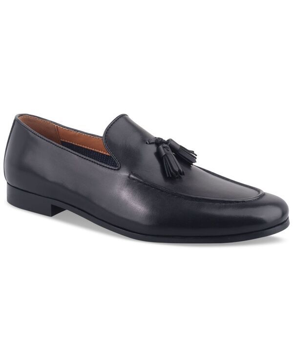 バースリー メンズ シューズ スリッポン・ローファー レザー Bar III Mens Benjiee Leather SlipOn Tasseloafers Black Leather ブラック