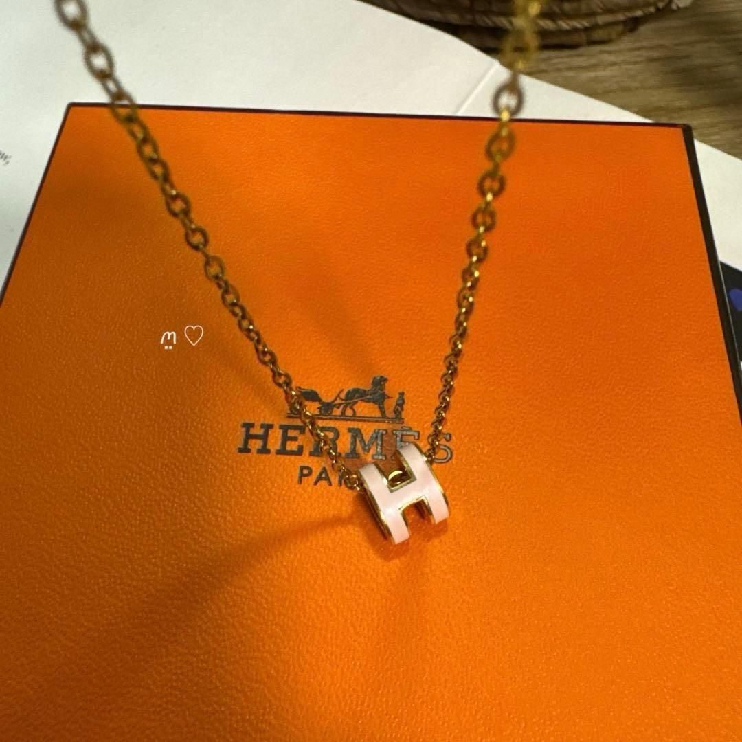HERMESエルメス ポップアッシュミニネックレス ローズドラジェ