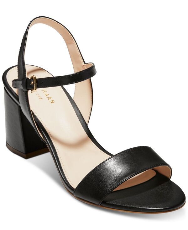 コールハーン レディース シューズ サンダル ヒール Cole Haan Womens Josie BlockHeel Sandals Black Leather ブラック