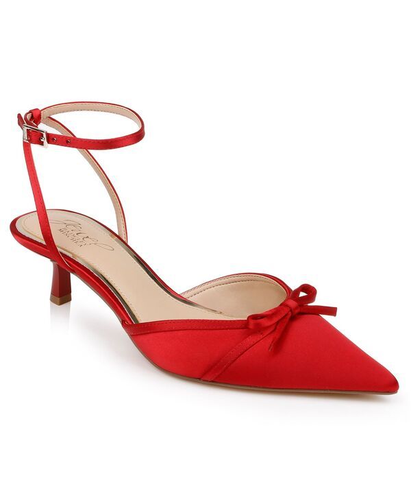 ジュウェルダグレイミシュカ レディース シューズ パンプス ヒール Jewel Badgley Mischka Womens Talasia Kitten Heel Pumps Red Satin レ