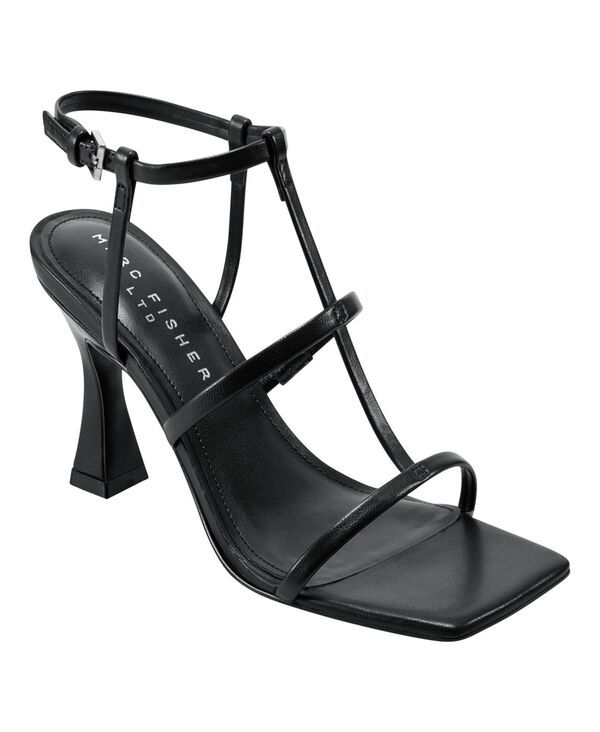 マーク・フィッシャー レディース シューズ サンダル Marc Fisher LTD Womens Dennie Square Toe Strappy Dress Sandals Black Leat