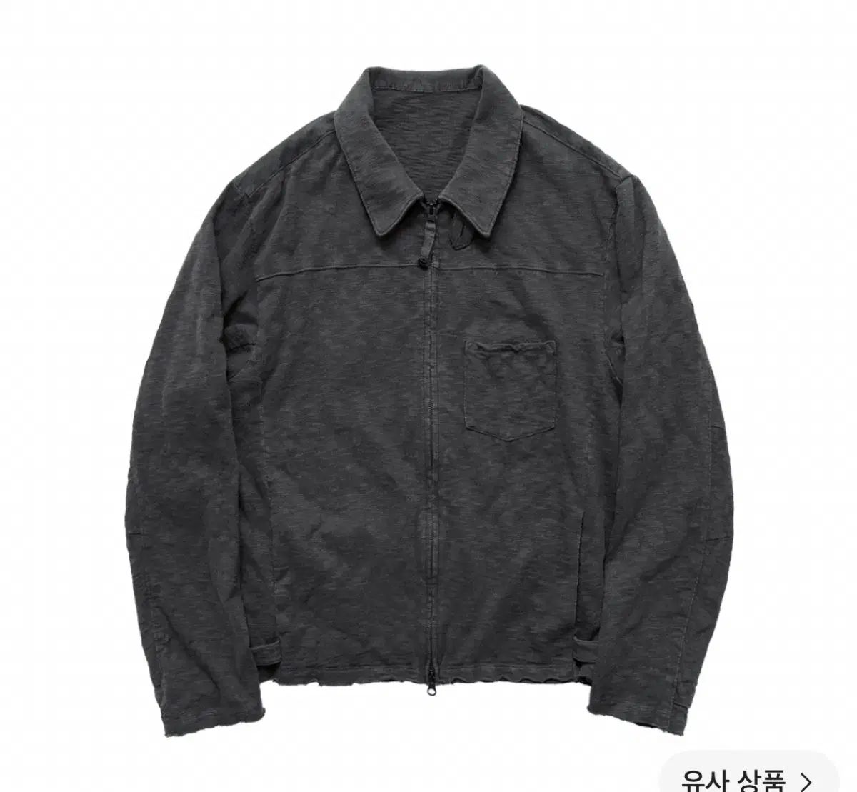 購入)) POLYTERU スラブ ジップ ジャケット チャコール 3サイズ