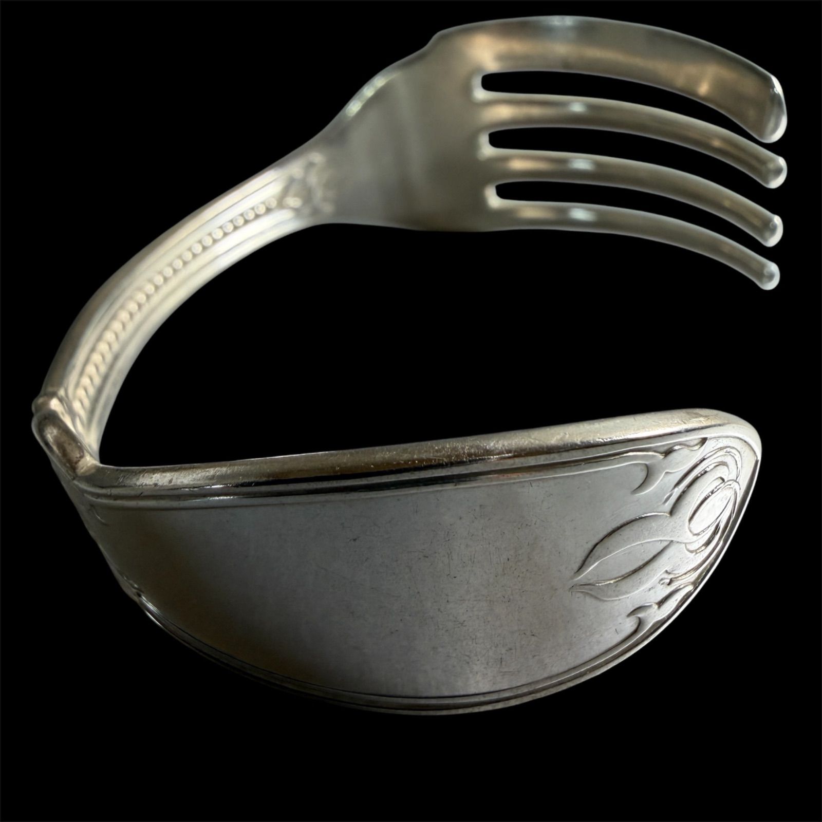 #029 限定商品　一点物　アンティーク　フォーク　バングル　ブレスレット　カフ　ハンドメイド　リメイクアクセサリー　1855