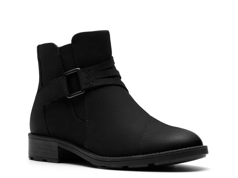 クラークス レディース シューズ ブーツ・レインブーツ Clarks Adalynn Faye Bootie Black Nubuck Leather ブラック