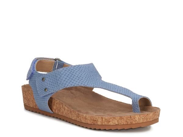 ロスハンマーソン レディース シューズ サンダル Ros Hommerson Preston Wedge Sandal Denim Blue Snake Print デニム
