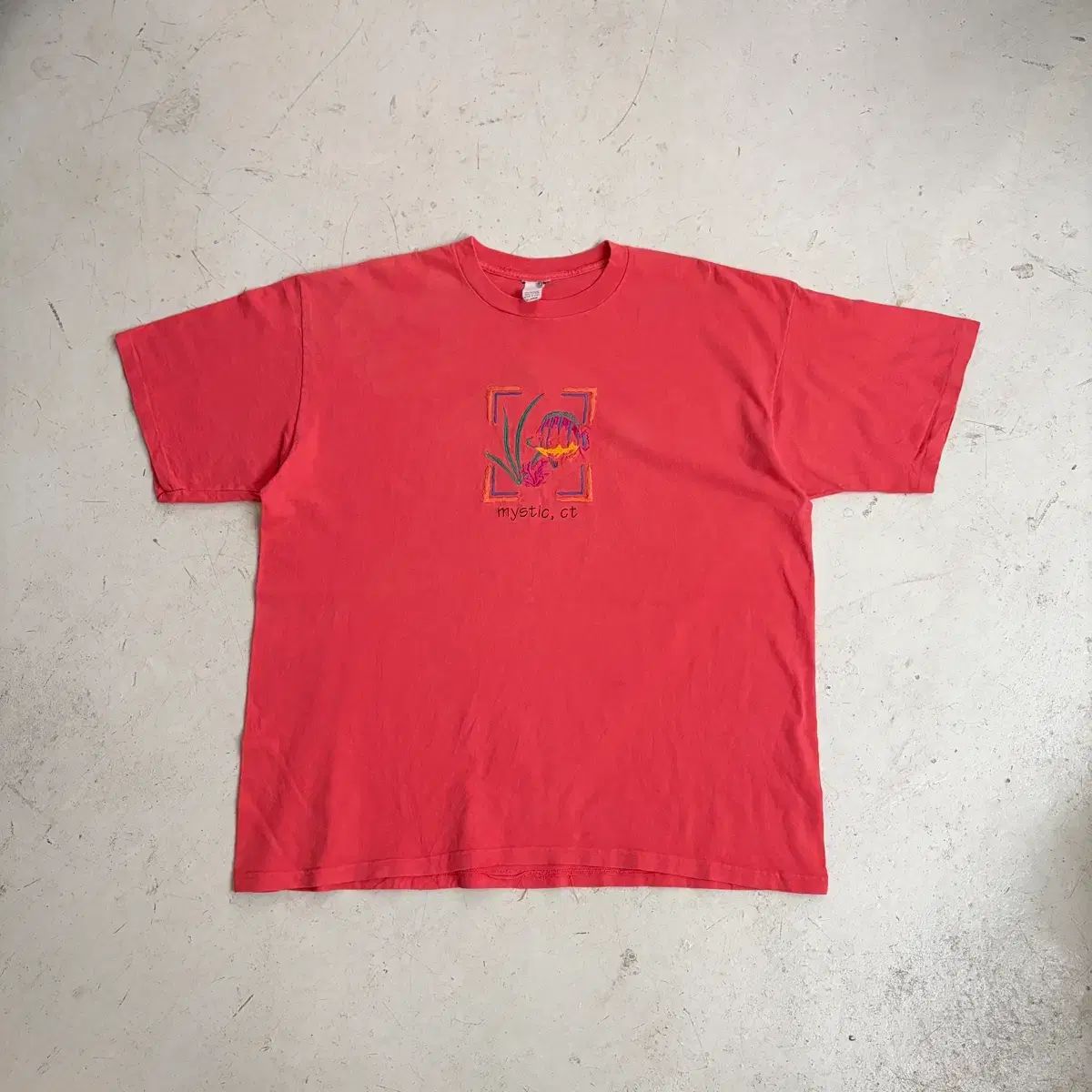90s USA コネチカット州 ミスティック 記念 ヴィンテージ 半袖T XL