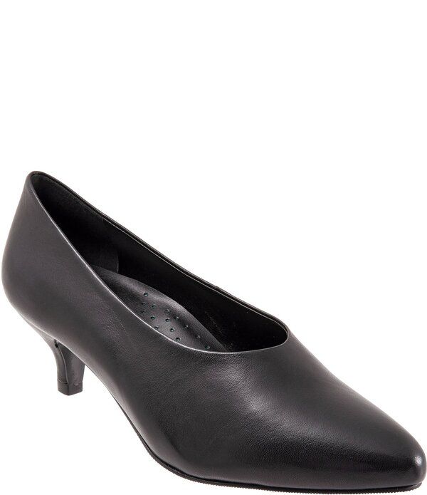トロッターズ レディース シューズ パンプス レザー ヒール Trotters Kimber Leather Kitten Heel Pumps Black ブラック