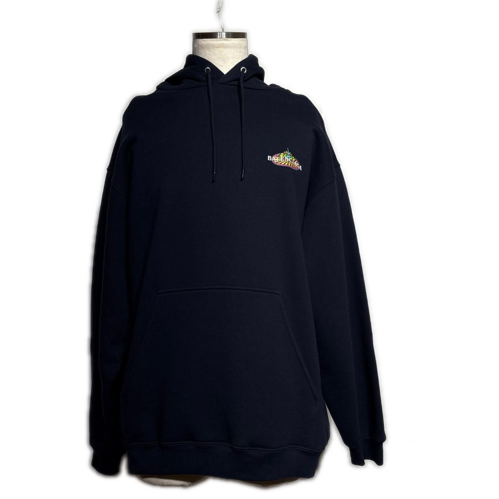 BALENCIAGA バレンシアガ パーカー メンズM（オーバーサイズ） ネイビー コットン 600583 THV61 2148103919350 【中古】 200