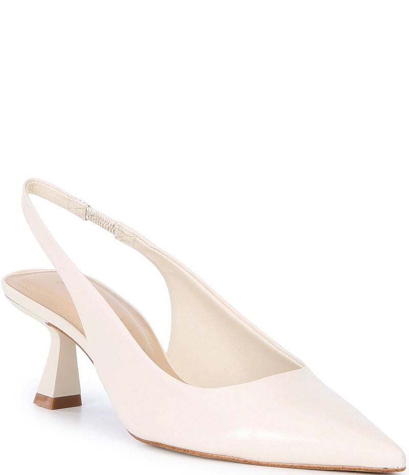 ジャンビニ レディース シューズ ヒール レザー Gianni Bini Wandah Leather Slingback Pumps Sweet Cream クリーム