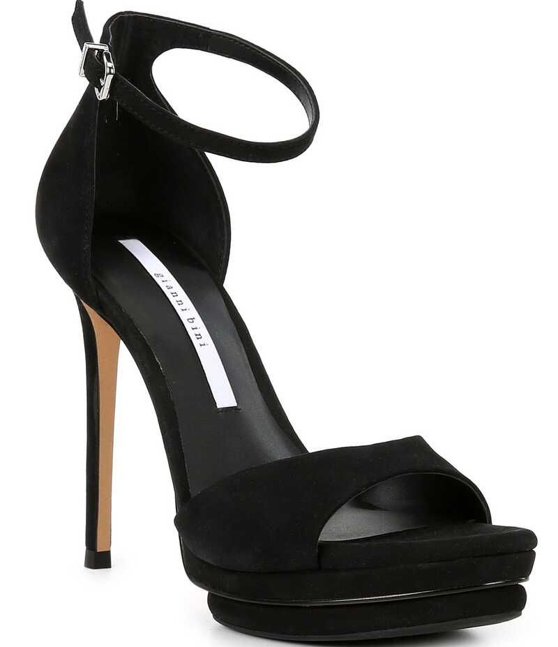 ジャンビニ レディース シューズ サンダル プラットフォーム スエード アンクル Gianni Bini Nessie Suede Ankle Straplatform Dressandals Bla