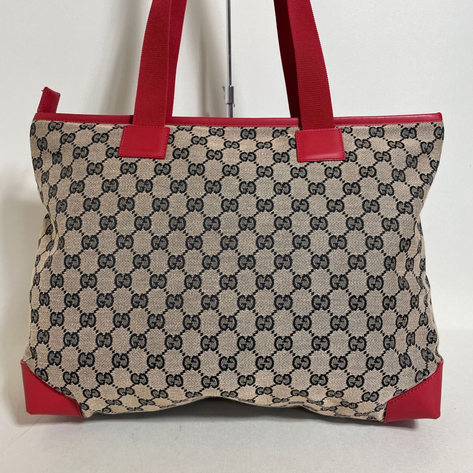 2605-308｜美品｜グッチ GGキャンバス トートバッグ レッド - メルカリ