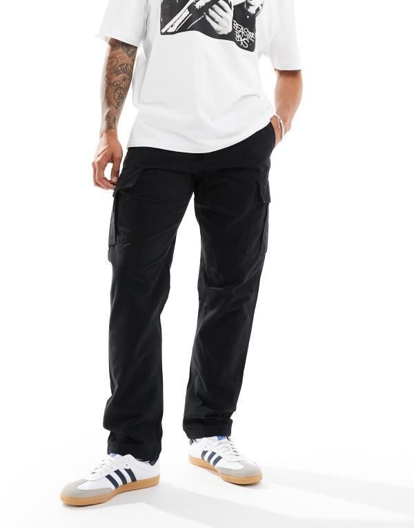 ジャック アンド ジョーンズ メンズ ボトムス カジュアルパンツ カーゴパンツ パンツ Jack Jones loose fit cargo pants Black ブラック