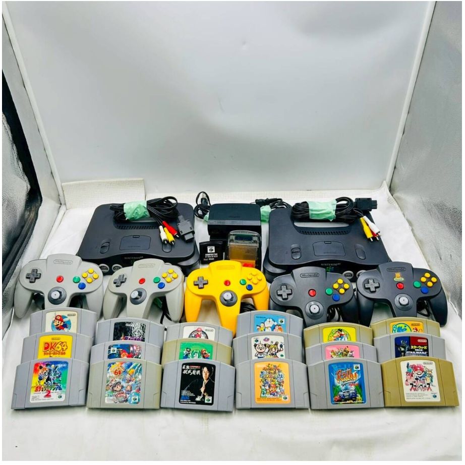 送料無料】懐かしの名作多数 Nintendo64 本体2台 コントローラー5個