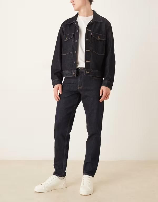 エイソス メンズ ボトムス デニムパンツ ジーンズ ASOS DESIGN tapered jeans indigo INDIGO インディゴ