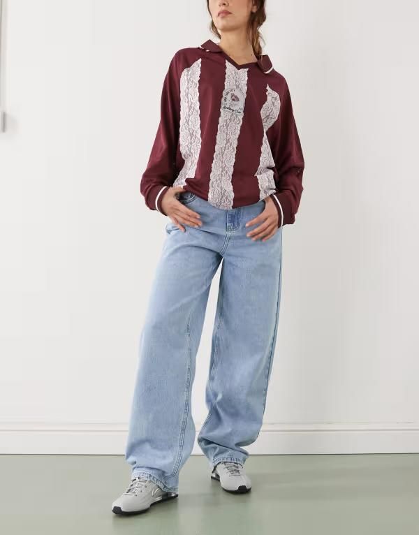ノイジーメイ レディース ボトムス デニムパンツ ワイドレッグ ジーンズ Noisy May Alexa mid rise wide leg jeans in light Blue Denim デニム