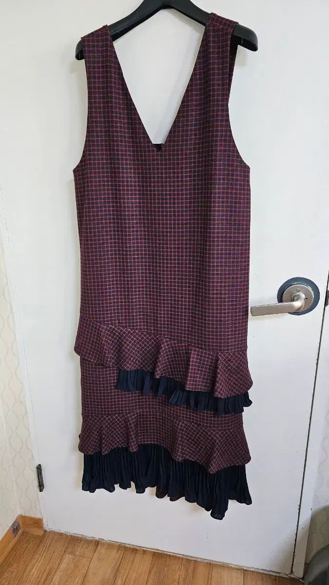 LUCKY CHOUETTE ラッキーシュエトゥ フリル ノースリーブ CHECK ONE PIECE (628