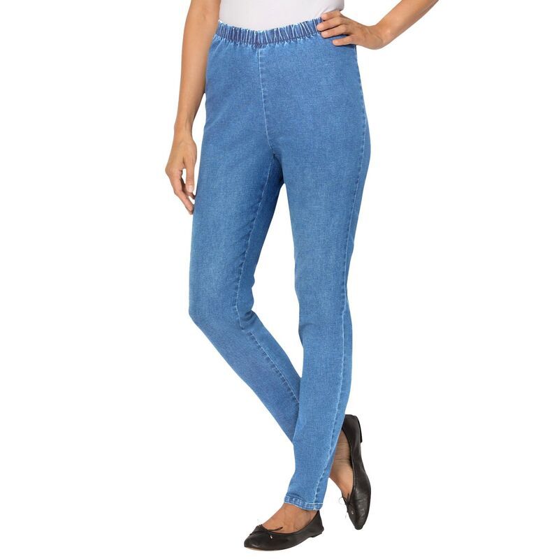 ウーマン ウィズイン レディース ボトムス カジュアルパンツ プラスサイズ プチ デニム Woman Within Womens Plusize Petite Fineline Denim Jeggi
