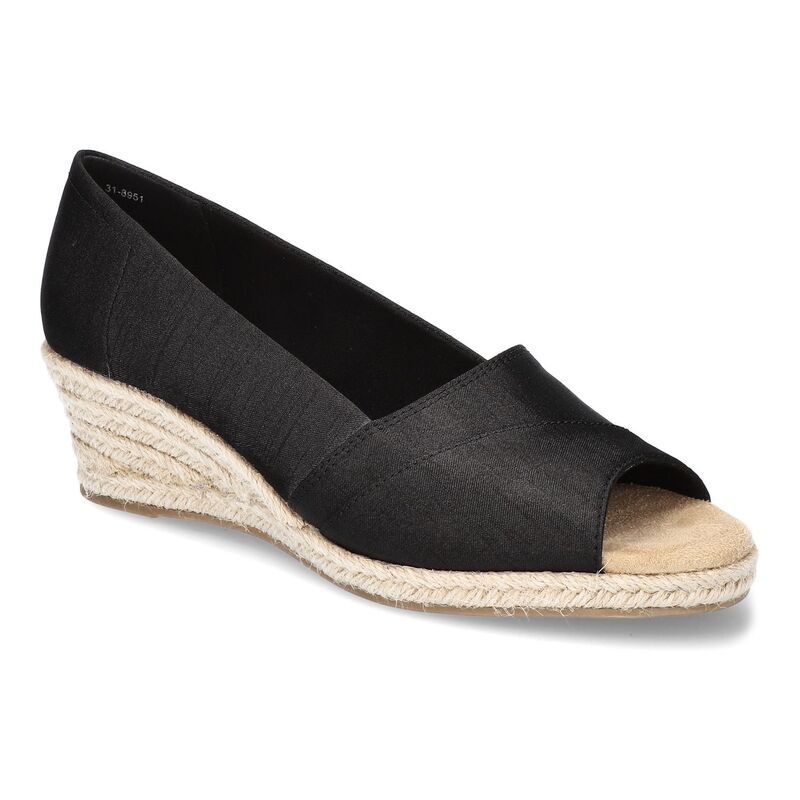 イージーストリート レディース シューズ サンダル Easy Street Jasper Womens Wedge Sandals Black Thai Silk ブラック