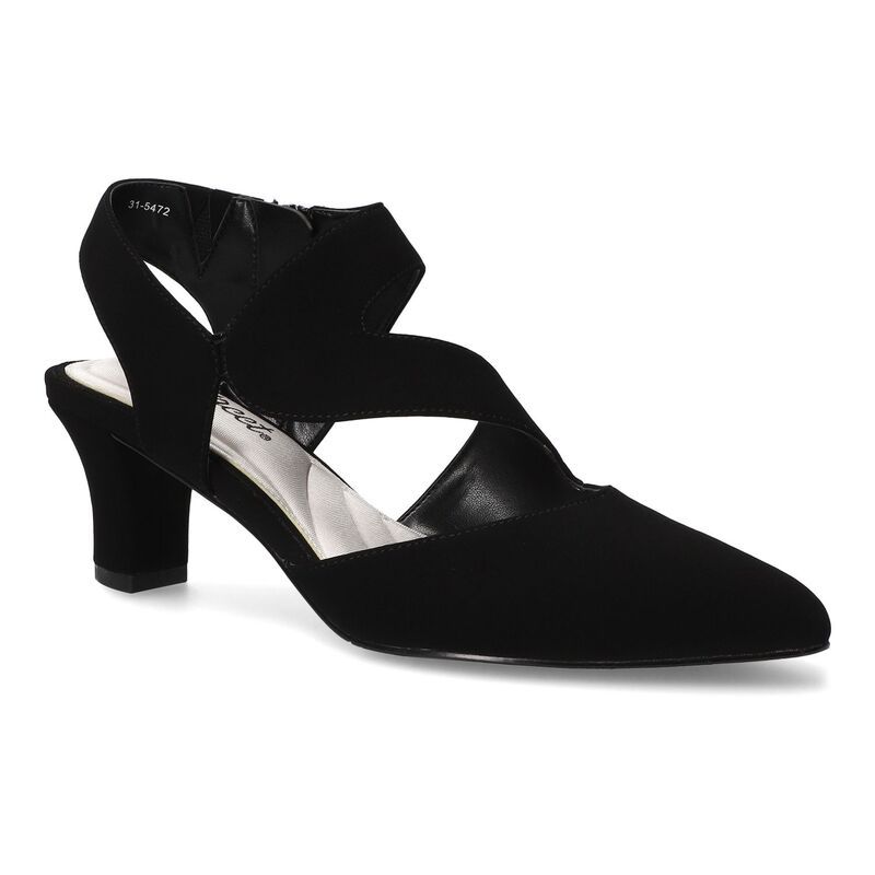 イージーストリート レディース シューズ パンプス アシンメトリー ヒール Easy Street Venue Womens Asymmetrical Higheels Black Lamy ブラック