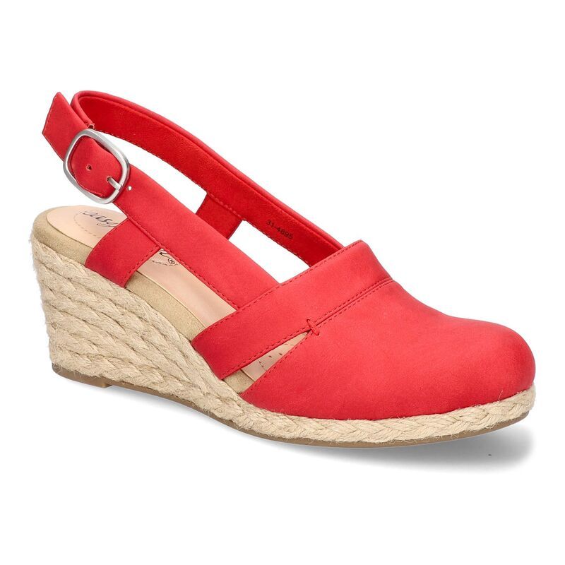 イージーストリート レディース シューズ サンダル Easy Street Stargaze Womens Espadrille Wedge Sandals Red レッド