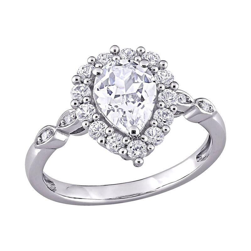 ステラ グレース レディース アクセサリー リング Stella Grace 10K White Gold Lab Created White Sapphire Diamond Accent Halo