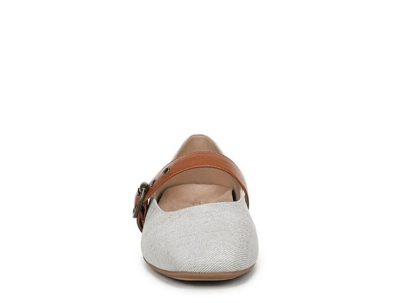 バイオニック レディース シューズ パンプス VionicHattie Mary Jane Flat Grey Canvas グレー