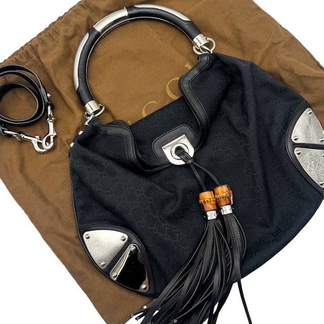 希少 良品 GUCCI グッチ 177088 2way GGキャンバス ホーボー ワン 