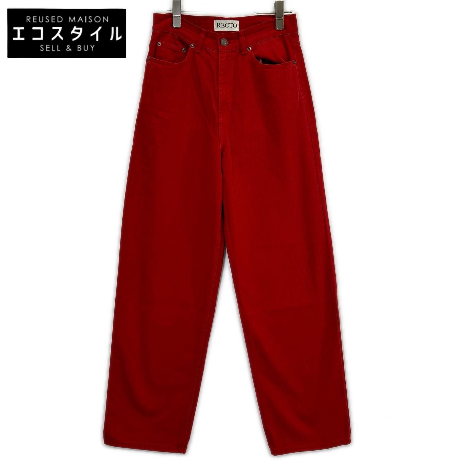 RECTO　レクト　RW25WDPT004RD レッド GARMENT DYED DENIM PANTS　S