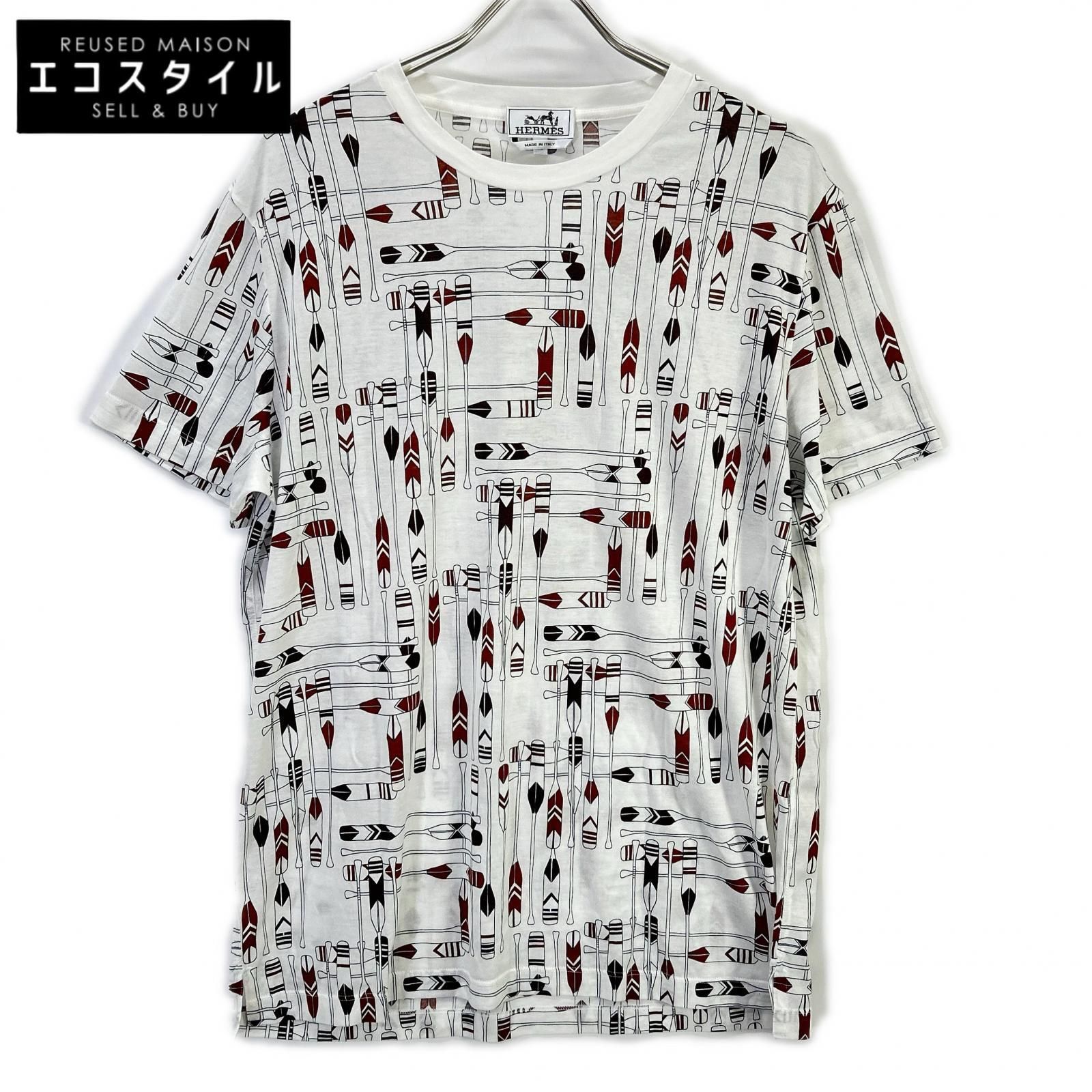 HERMES　エルメス　パドル柄 カットソー Tシャツ　XL
