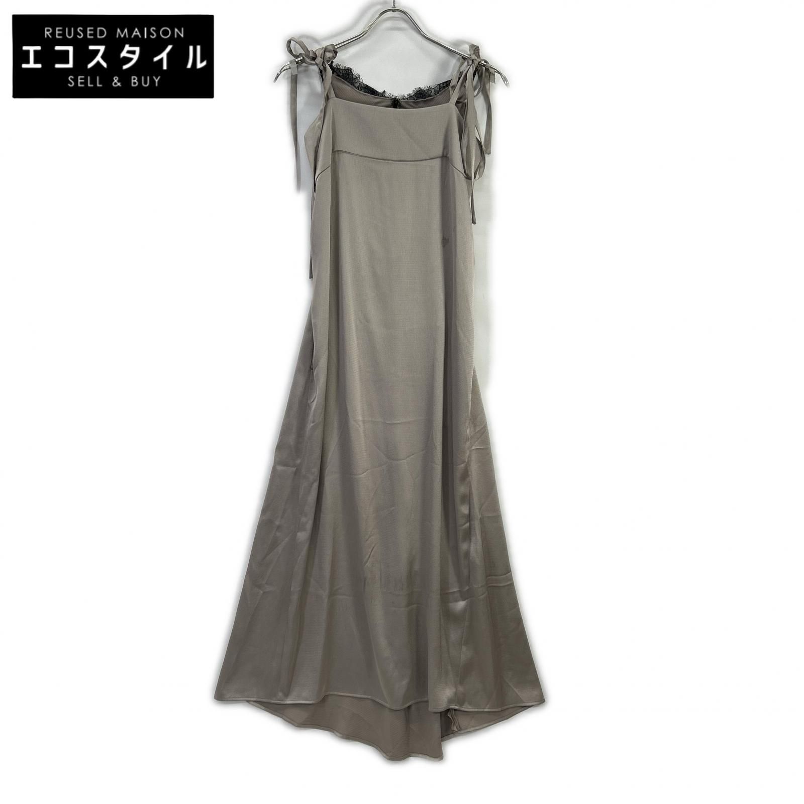 styling/　スタイリング　16WFO251065 25SS ライトグレー バックレースキャミドレス　F