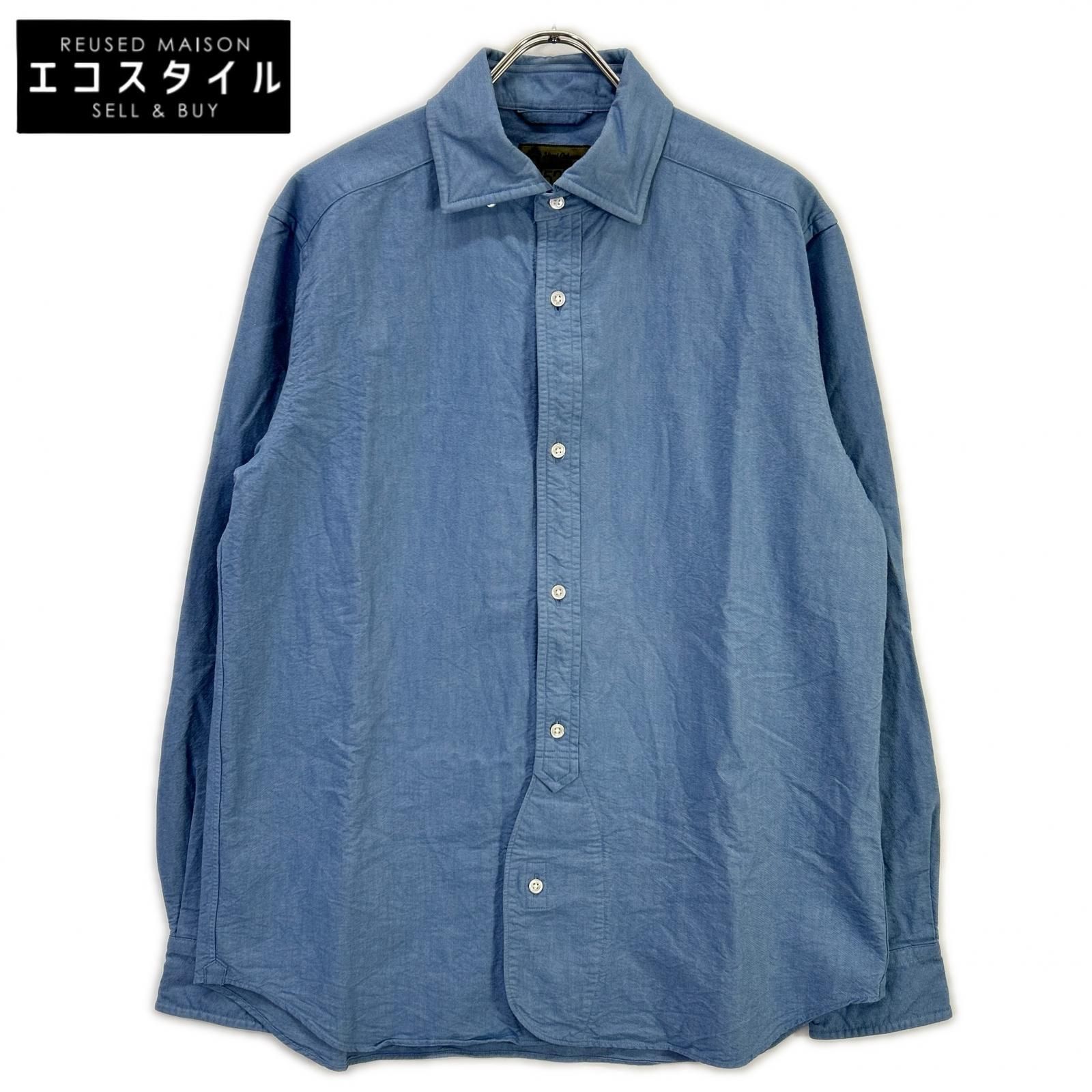 NIGEL CABOURN　ナイジェルケーボン　80330010000 ブルー 長袖シャツ コットン　52