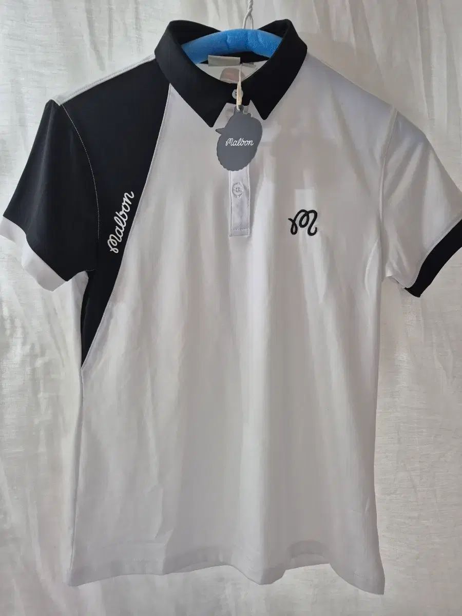 マルボンゴルフ 半袖 カラーTシャツ 白 ブラック