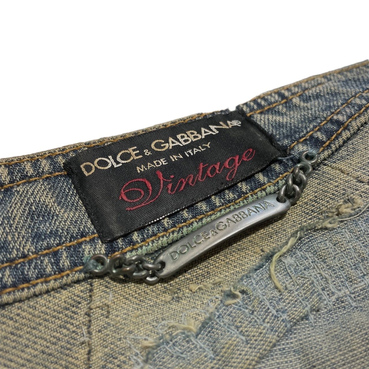 DOLCE＆GABBANA ドルチェ&ガッバーナ VINTAGE ラインストーンデニム