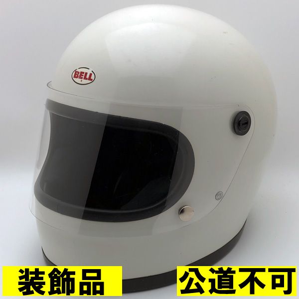 【装飾品・公道不可】BHVシールド付 BELL STAR WHITE 60cm 【海外直輸入中古品】フルフェイスヘルメット アメリカン 族ヘル オンロード ベル スター ホワイト 白色 Lサイズ