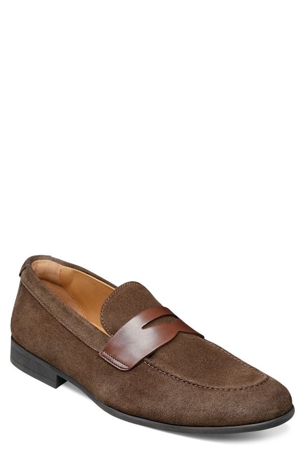 フローシャイム メンズ シューズ ローファー Florsheimodena Moc Toe Penny Loafer Brown Suede ブラウン