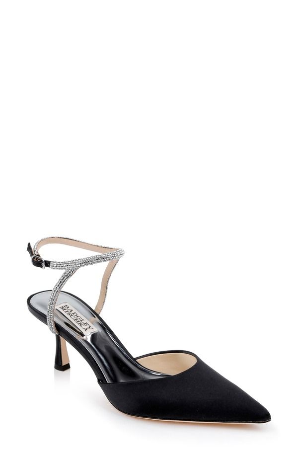 バッドグレイミッシカ レディース シューズ ヒール アンクル Badgley Mischka Collection Autumn Pointed Toe Ankle Strapump Blacksat