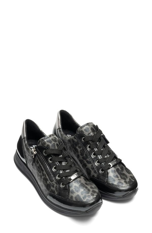アラ レディース シューズ スニーカー ara Oleanna Zip Sneaker BlackSteelGraphite ブラック
